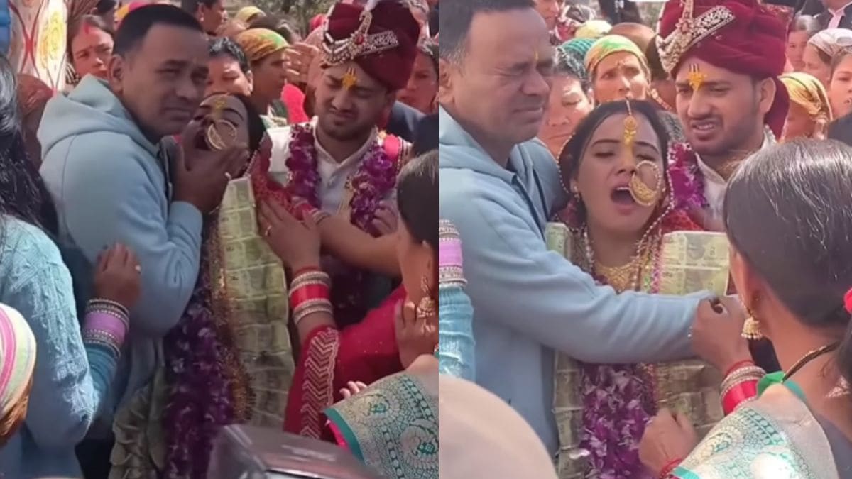 विदाई में पिता के गले लगकर फूट-फूटकर रो रही थी दुल्हन, तभी दूल्हे ने किया कुछ ऐसा, Viral Video देख यूजर्स बोले – बहुत नसीब से…