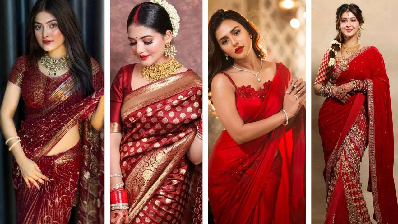 टॉप 10 Bridal Red Saree Designs, जिसे पहनकर बला की खूबसूरत लगेंगी नई दुल्हनें