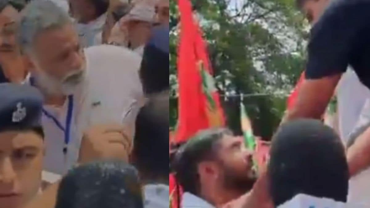 कन्हैया और पप्पू को राहुल गांधी के मंच पर चढ़ने से सिक्योरिटी ने रोका, वीडियो वायरल