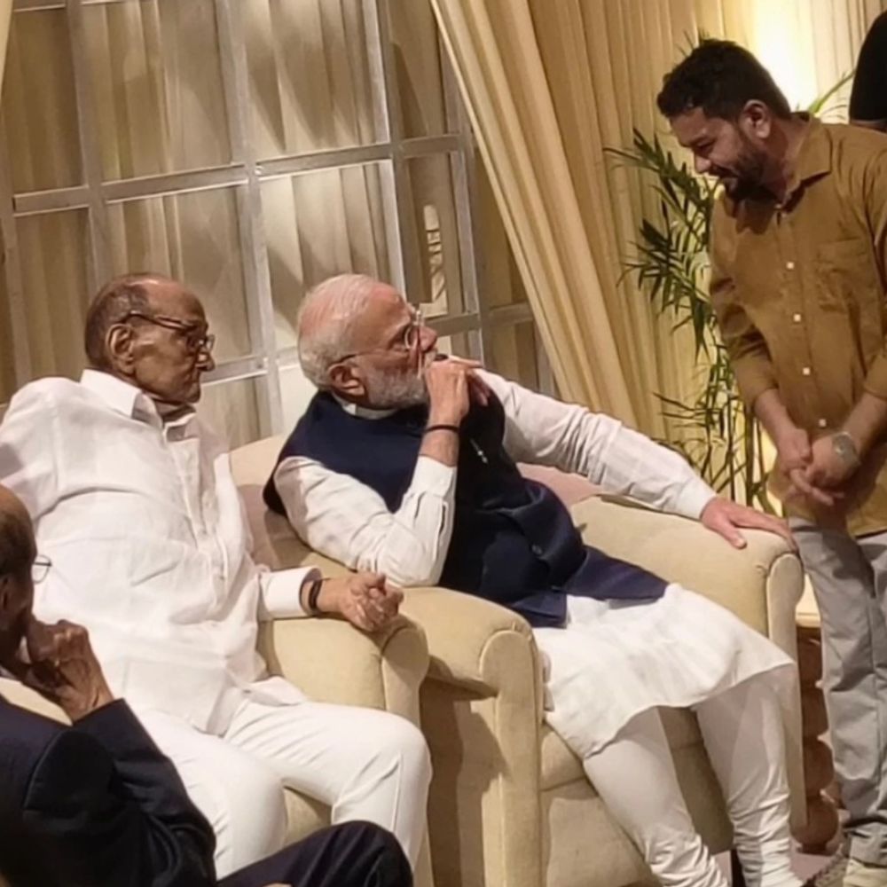 मोदी और शरद पवार साथ दिखे, शाह भी मौजूद:सुप्रिया सुले की बेटी का रिसेप्शन; कुछ घंटे पहले ही पीएम NCP(SP) सांसदों से मिले थे