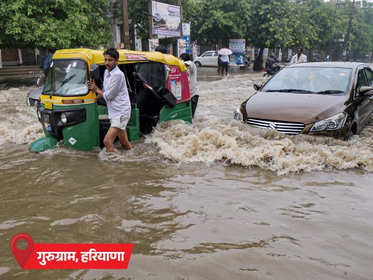 उत्तराखंड में 6 नदियां उफान पर, 132 सड़कें बंद:हरिद्वार में घाट डूबे; यूपी में 30 गांवों में बाढ़, दिल्ली में युवक नाले में बहा