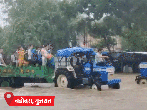 गुजरात के सूरत में 24 घंटे में 24 इंच बारिश:UP में 9 घर सरयू में समाए; राजस्थान-बिहार समेत 18 राज्यों में अलर्ट